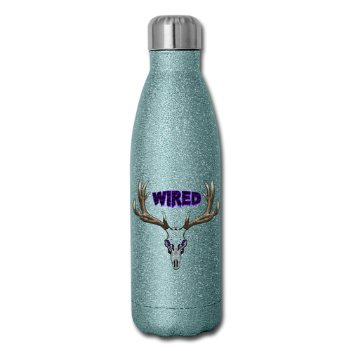 Insulated Stainless Steel Water Bottle - turquoise glitter