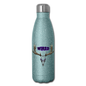 Insulated Stainless Steel Water Bottle - turquoise glitter