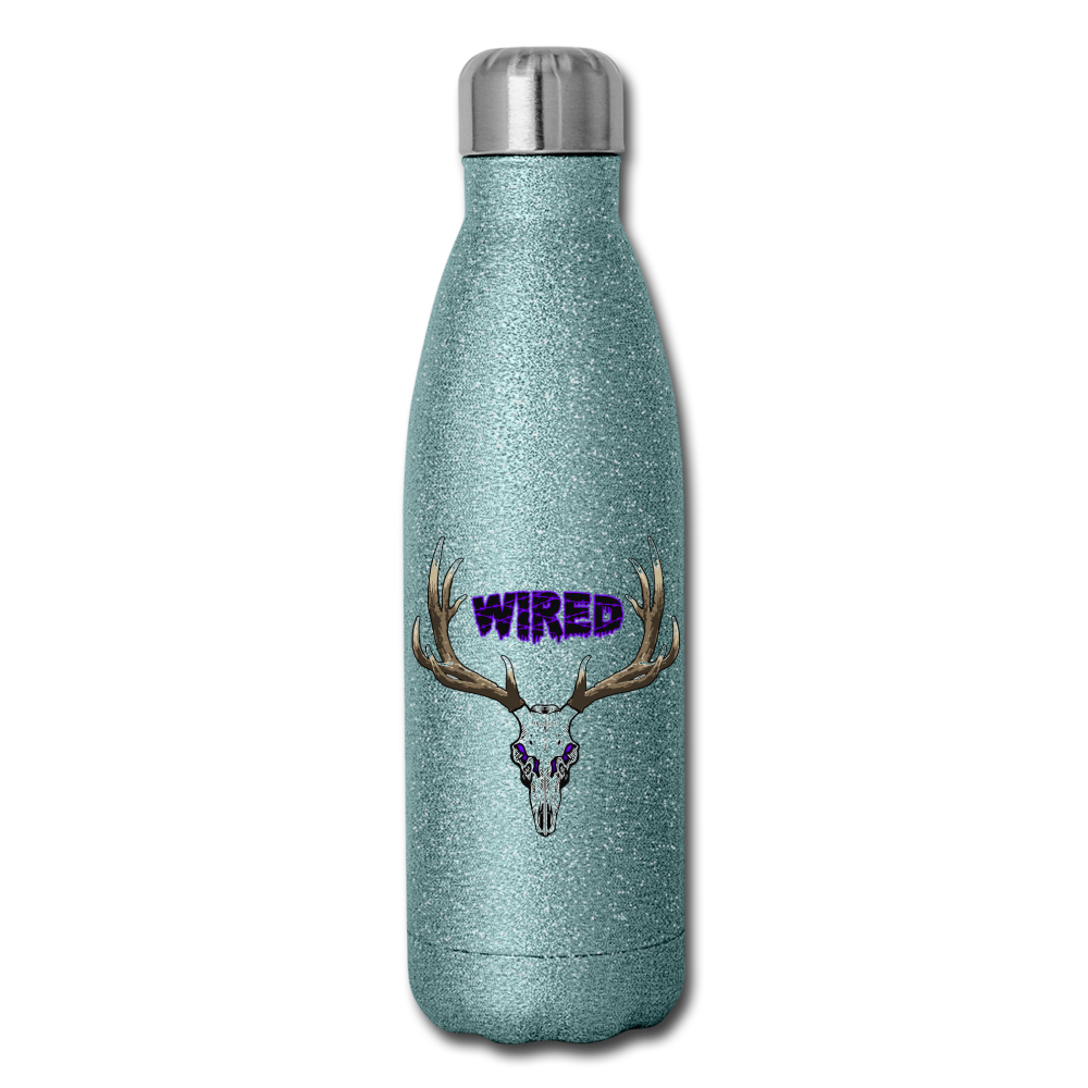 Insulated Stainless Steel Water Bottle - turquoise glitter